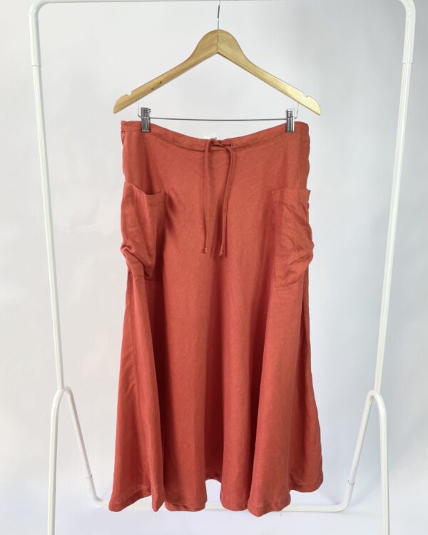 Saia linho midi terracota MARISA RIBEIRO - M - VENDIDO SISTEMA OTO