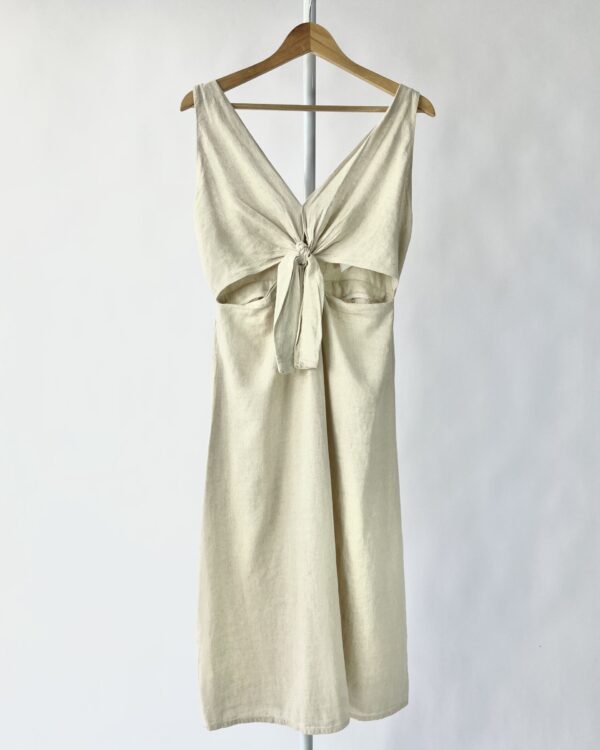 Vestido gelo linho com amarrações SACADA - M - VENDIDO SISTEMA OTO