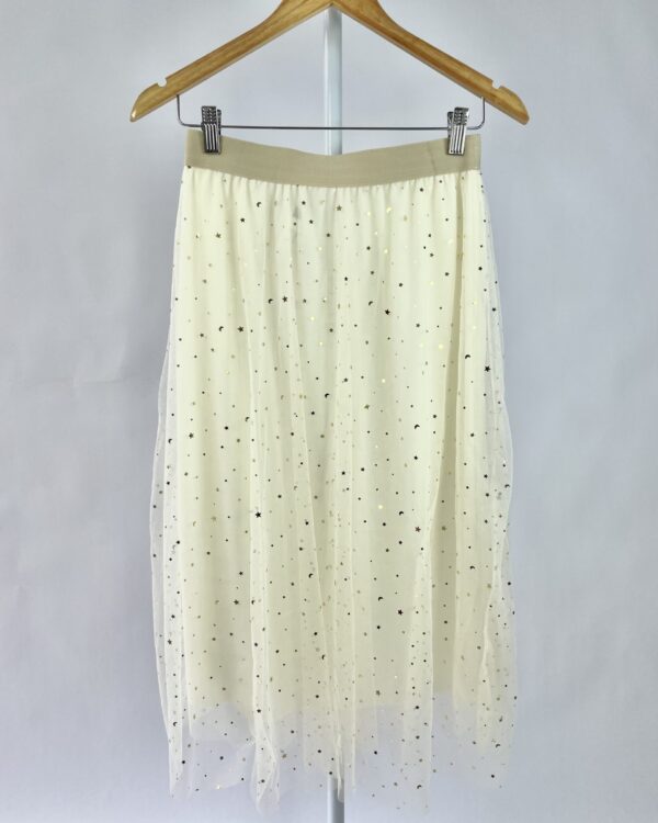 Saia tule off white estrelas CURADORIA - U *NUNCA USADA* - VENDIDO SISTEMA OTO