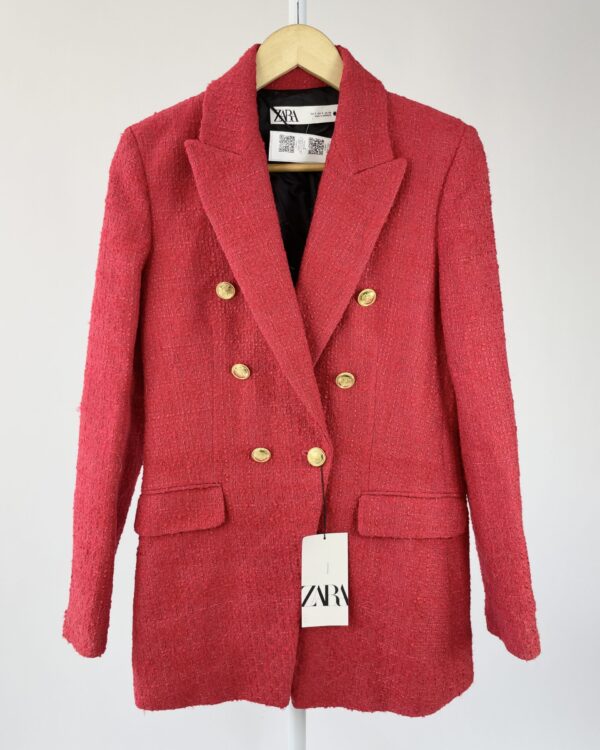 Blazer tweed vermelho ZARA - P *NUNCA USADO* - VENDIDO SISTEMA OTO