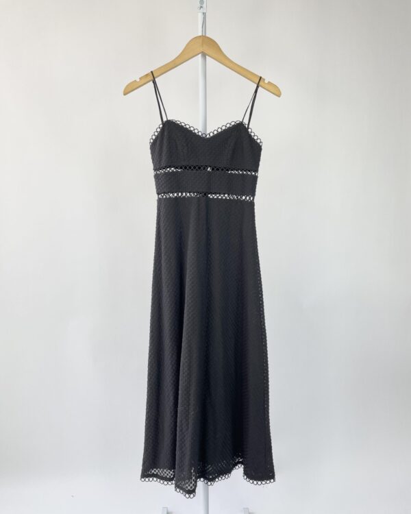 Vestido longo preto com detalhes e alças finas EVA - 34 - VENDIDO SISTEMA OTO