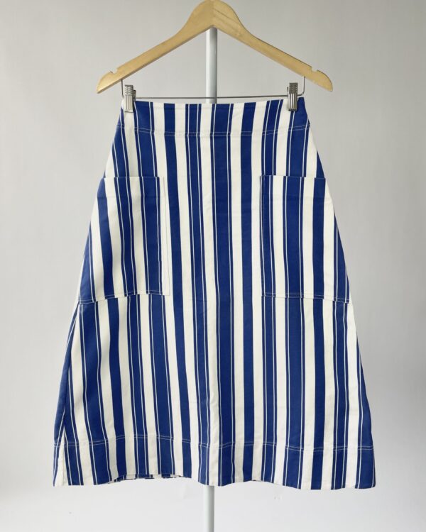 Saia midi listras azul EVA - 36