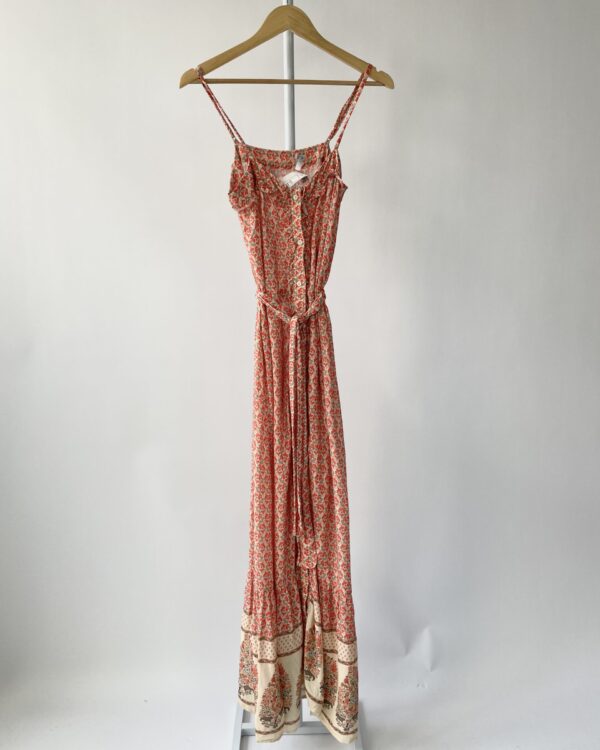 Vestido midi laranja estampa floral ATEEN - 40 - VENDIDO SISTEMA OTO