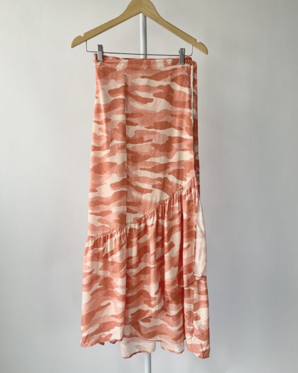 Saia transpassada midi estampada salmão VIX - M - VENDIDO SISTEMA OTO