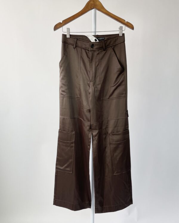 Calça pantalona cargo marrom ZARA - P - VENDIDO SISTEMA OTO