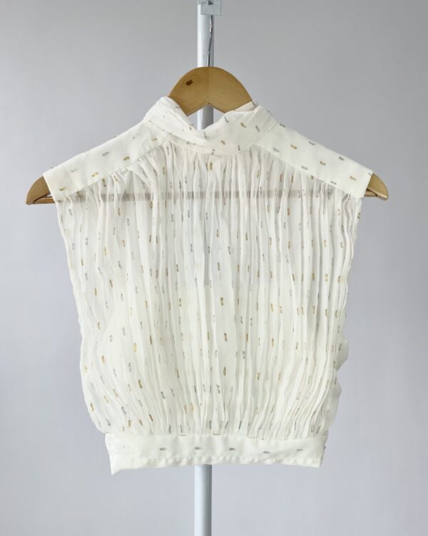 Blusa cropped branca com fios de lurex AMIYA - PP - VENDIDO SISTEMA OTO