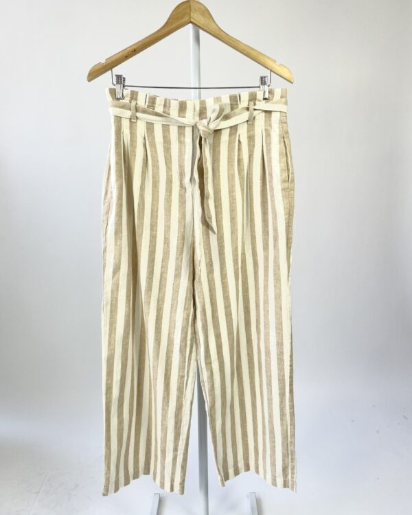 Calça off white com listras e faixa J. CREW - G - VENDIDO SISTEMA OTO