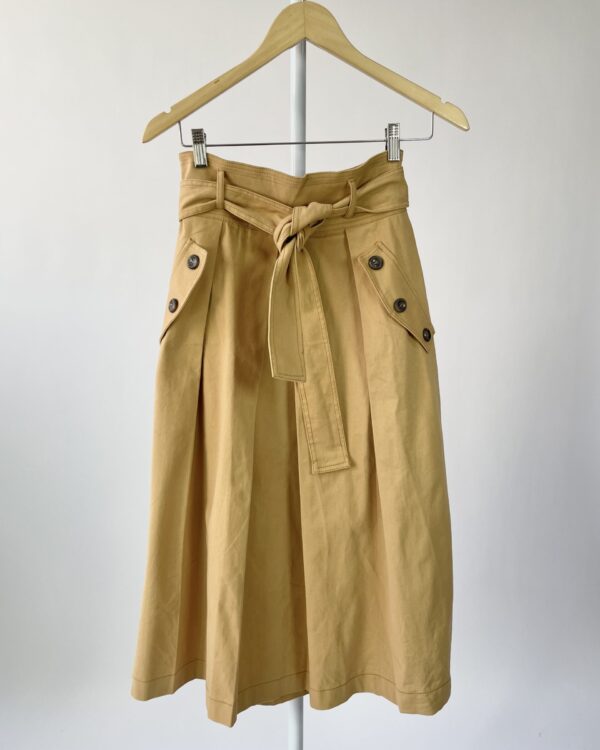 Saia midi caramelo pregas S CLUB - P