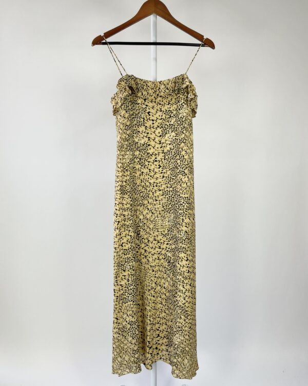Vestido amarelo midi com preto ANIMALE - 34 - vendido sistema oto