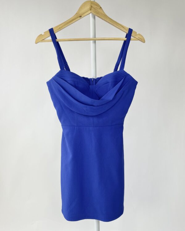 Vestido curto azul cinto removível CHARTH - PP - VENDIDO SISTEMA OTO