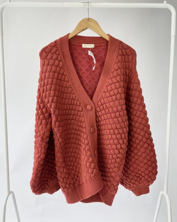 Cardigan tricot tramado terracota NV - PP - VENDIDO SISTEMA OTO