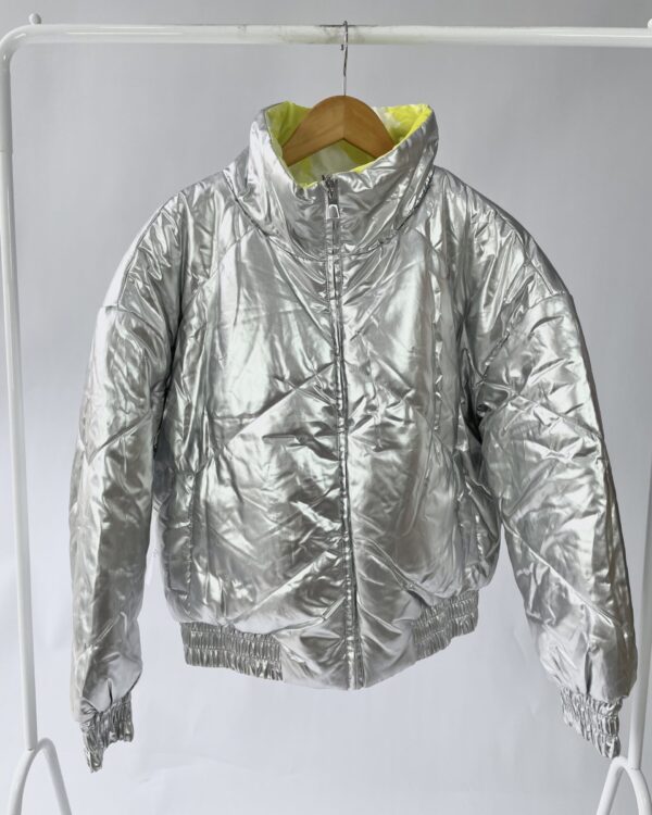 Jaqueta puffer prata metalizada ANIMALE - P - VENDIDO SISTEMA OTO