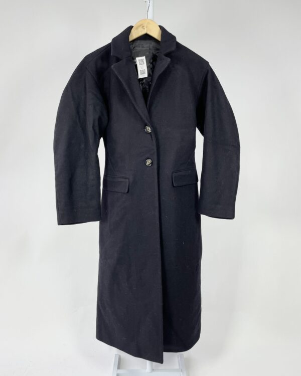 Trench coat preto lã batida PERNILLE +  MANGO - PP