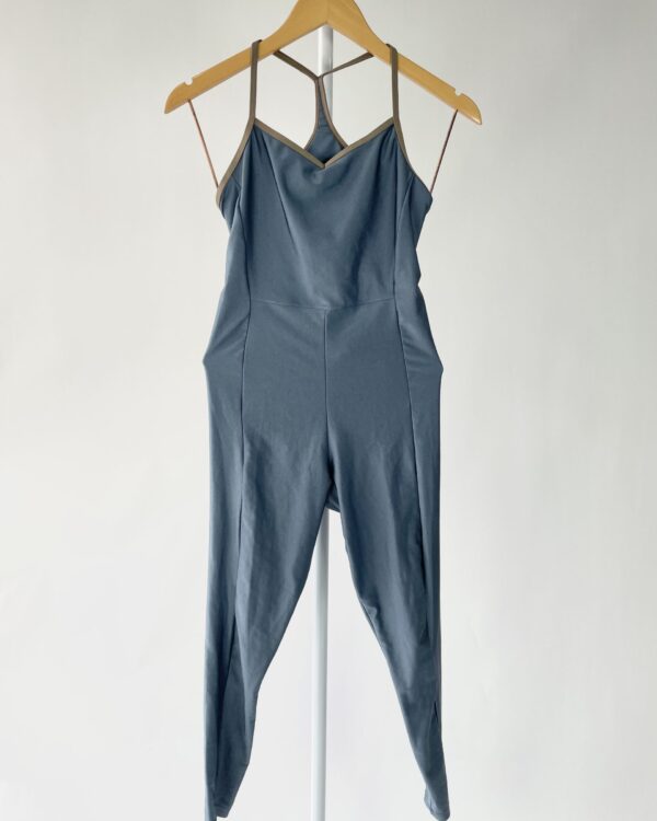 Macacão de lycra azul com decote nas costas JU LENZ - P *nunca usado* - VENDIDO SISTEMA OTO