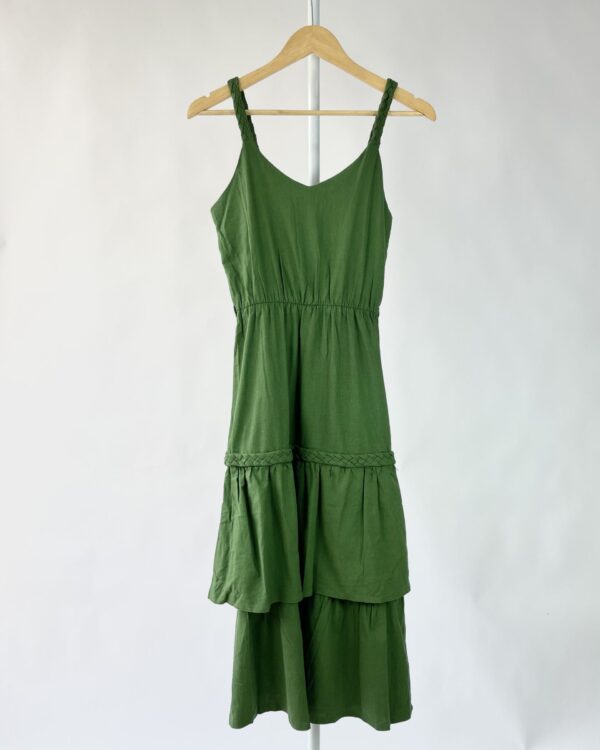Vestido longo verde camadas  BLESSED - P