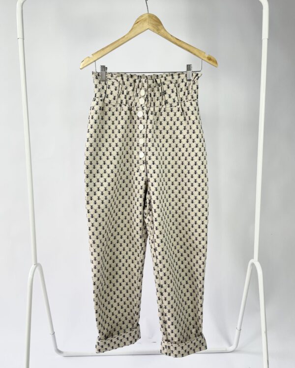 Calça off com estampa azul formigas LE SOLEI D'ETÉ - P - VENDIDO SISTEMA OTO