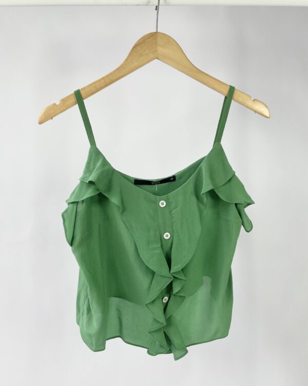 Blusa seda alcinha curta verde EVA - 36 - VENDIDO SISTEMA OTO