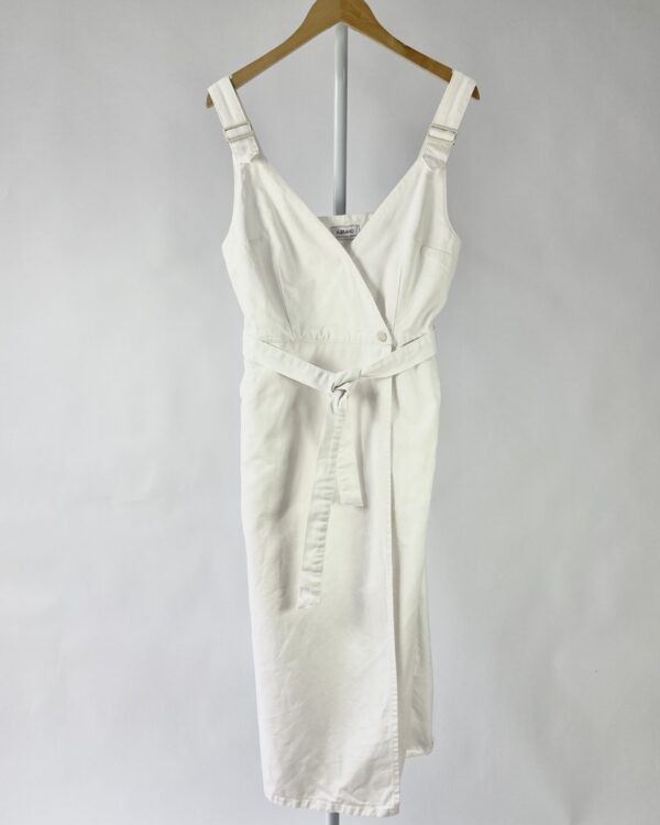 Vestido midi sarja branco A.BRAND - 42 - VENDIDO SISTEMA OTO