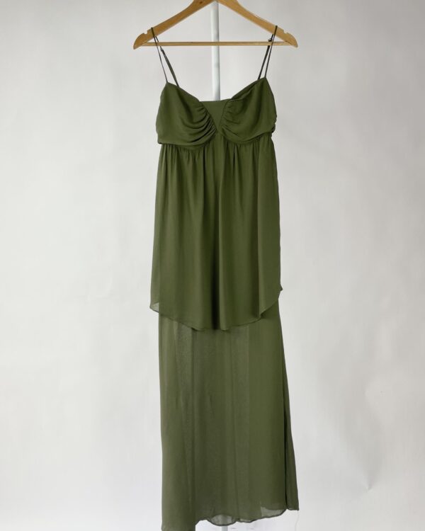 Vestido longo verde musgo MARIA FILÓ - M - VENDIDO SISTEMA OTO