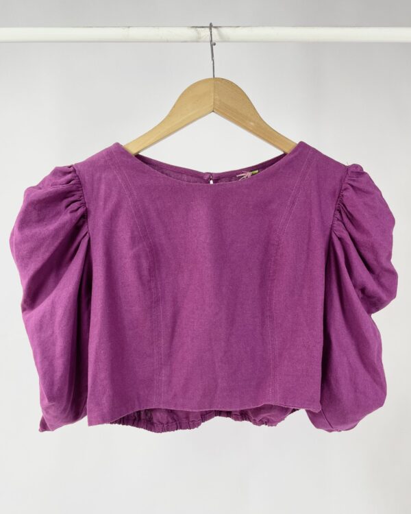 Blusa roxa manga bufante FARM - P - VENDIDO SISTEMA OTO