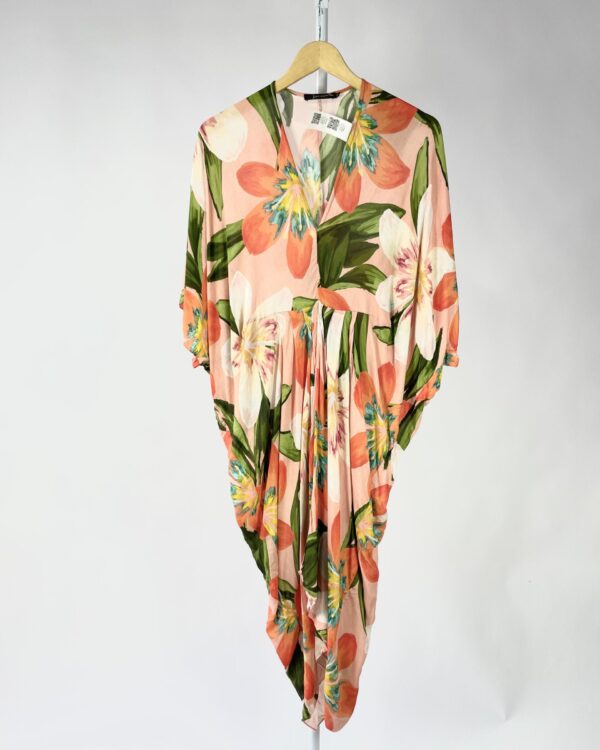 Saída de praia salmão com estampa LENNY NIEMEYER - P - VENDIDO SISTEMA OTO