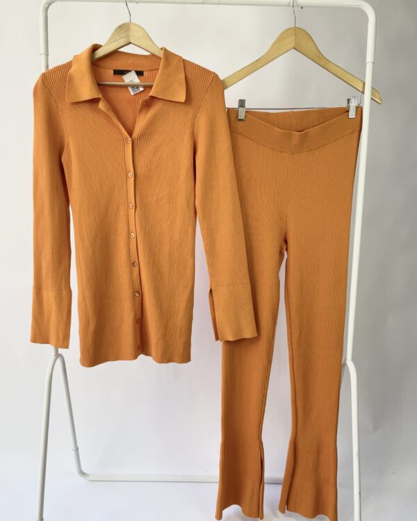 Conjunto tricot canelado laranja ANIMALE - M - VENDIDO SISTEMA OTO