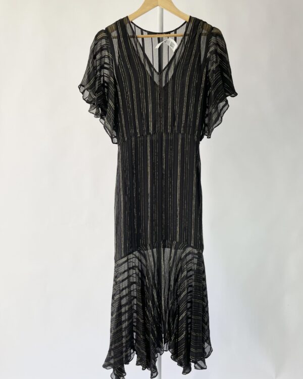 Vestido preto com lurex dourado seda EVA - 38 - VENDIDO SISTEMA OTO