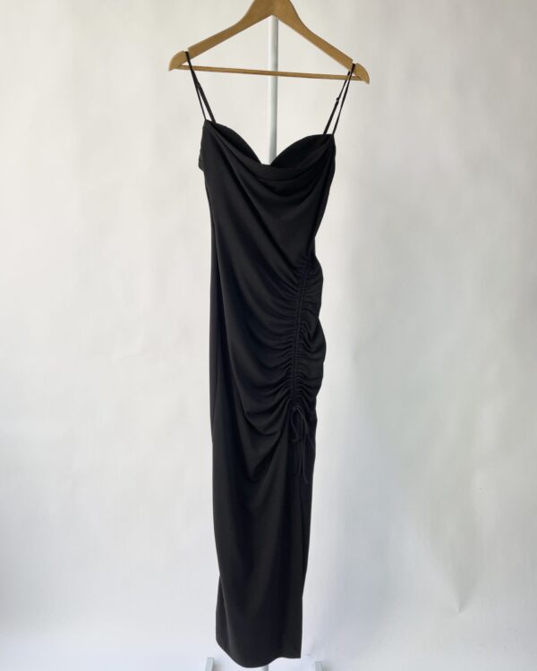 Vestido preto com fenda e drapeado ZARA - M - VENDIDO SISTEMA OTO