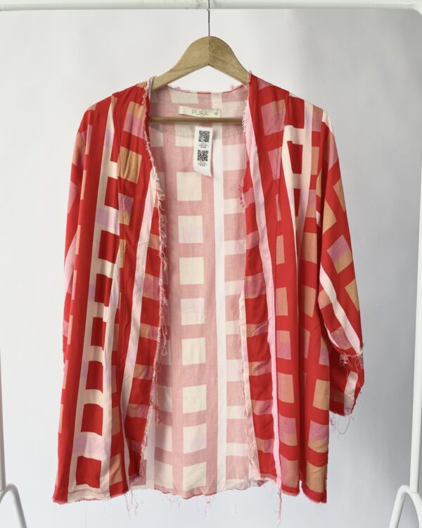 Kimono xadrez vermelho PURA - M - VENDIDO SISTEMA OTO