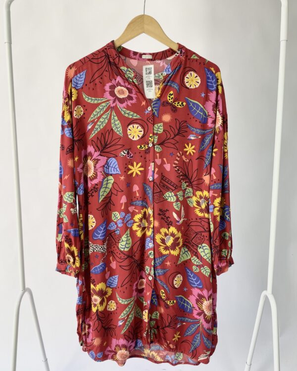 Chemise vermelha estampada CANTÃO - M-VENDIDO SISTEMA OTTO