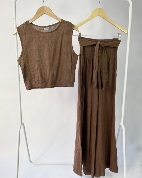 Conjunto marrom calça e blusa PIAZE - P - VENDIDO SISTEMA OTO