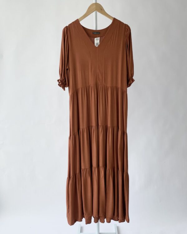 Vestido longo marrom THAG - P - VENDIDO SISTEMA OTO