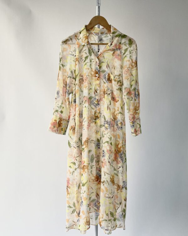 Chemise midi estampada com tranparência ZARA - M *nunca usada*