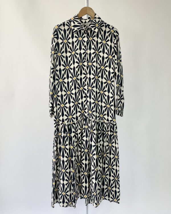 Vestido chemise branco com estampa ZARA - P