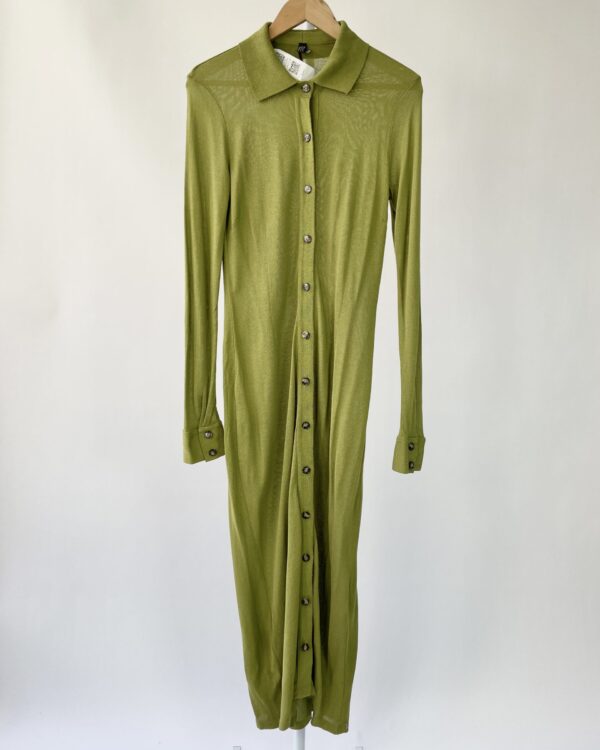 Vestido chemise verde tricot HAIGHT - G