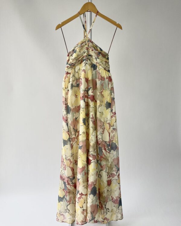 Vestido longo estampado busto drapeado ZARA - M - VENDIDO SISTEMA OTO