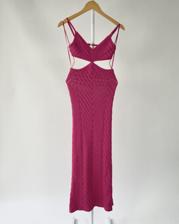 Vestido recortado rosa tricot PRIMART - P *nunca usado*