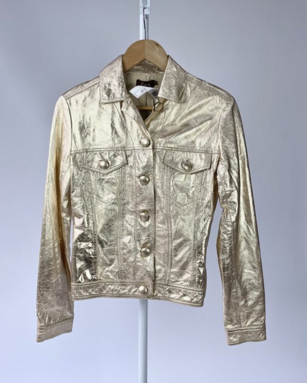 Jaqueta dourada couro metalizado GUIPIRE - P - VENDIDO SIST OTO