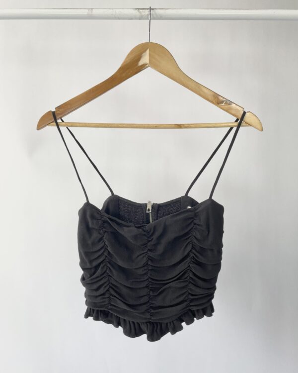 Cropped preto drapeado NV- P - VENDIDO SISTEMA OTO