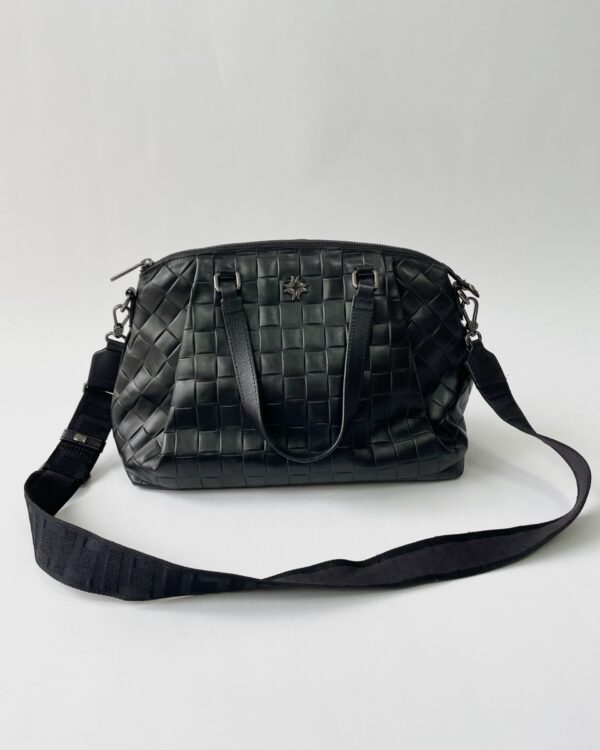 Bolsa couro preta tramada LUZ DA LUA - VENDIDO SISTEMA OTO