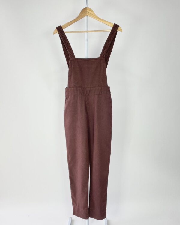 Macacão linho marrom alça trançada LUIZA BOTTO - PP - VENDIDO SISTEMA OTO