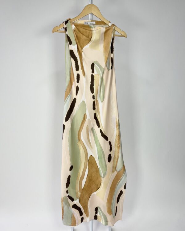 Vestido acetinado estampado ZARA - P - VENDIDO SISTEMA OTO