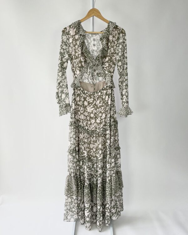 Vestido verde com estampa off  ESMERAL - P - VENDIDO SISTEMA OTO