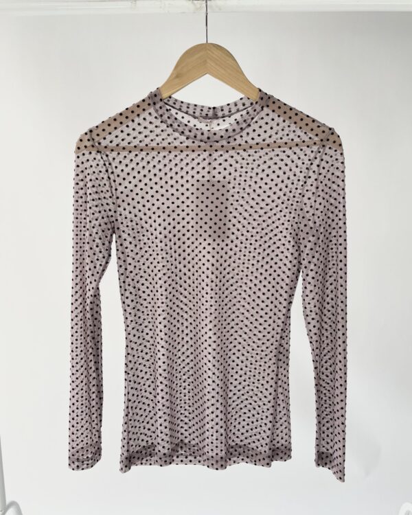 Blusa tule segunda pele com poás pretos ANIMALE - P *nunca usado* - VENDIDO SISTEMA OTO