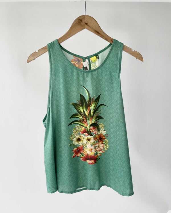 Regata verde estampada FARM - G - VENDIDO SISTEMA OTO