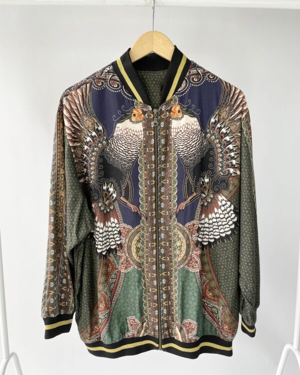 Jaqueta estampada detalhe tricot FARM - M - VENDIDO SISTEMA OTO