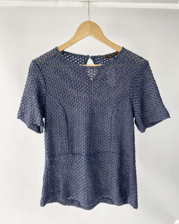 Blusa tricot resinado azul marinho MIXED - M - VENDIDO SISTEMA OTO