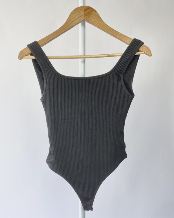 Body preto canelado decote nas costas NV - PP - VENDIDO SISTEMA OTO