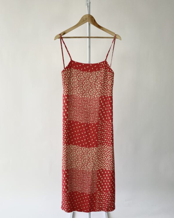 Vestido midi vermelho estampado NV - G