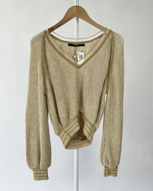 Blusa tricot lurex dourada EVA - P *nunca usado* VENDIDO SISTEMA
